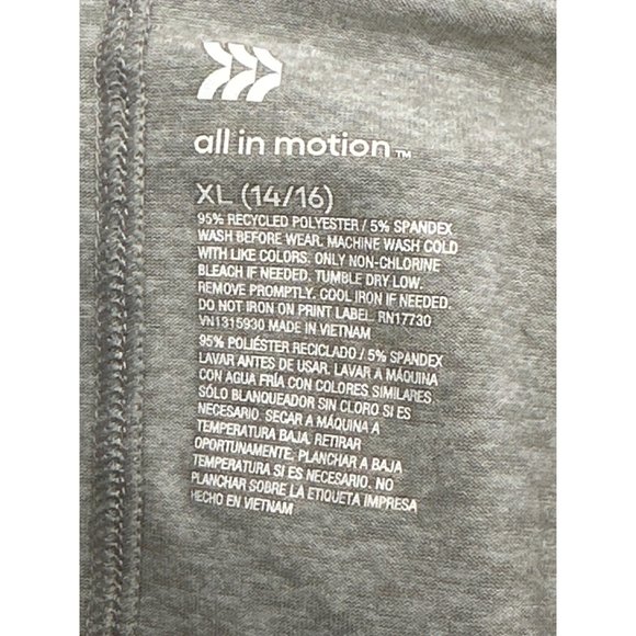 All in Motion Gray Active Long Sleeve Top 95% Recycled Polyester Size XL - Picture 6 of 8